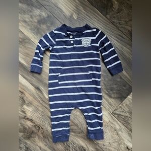Carter's Blue and White Striped Romper